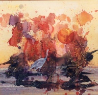 467 - Oiseau solitaire au soleil couchant 467 - Oiseau solitaire au soleil couchant